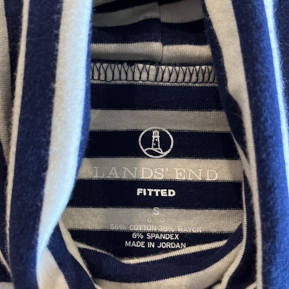 Women’s Lands End Small Fitted L/S Striped Turtleneck Shirt - Picture 4 of 6
